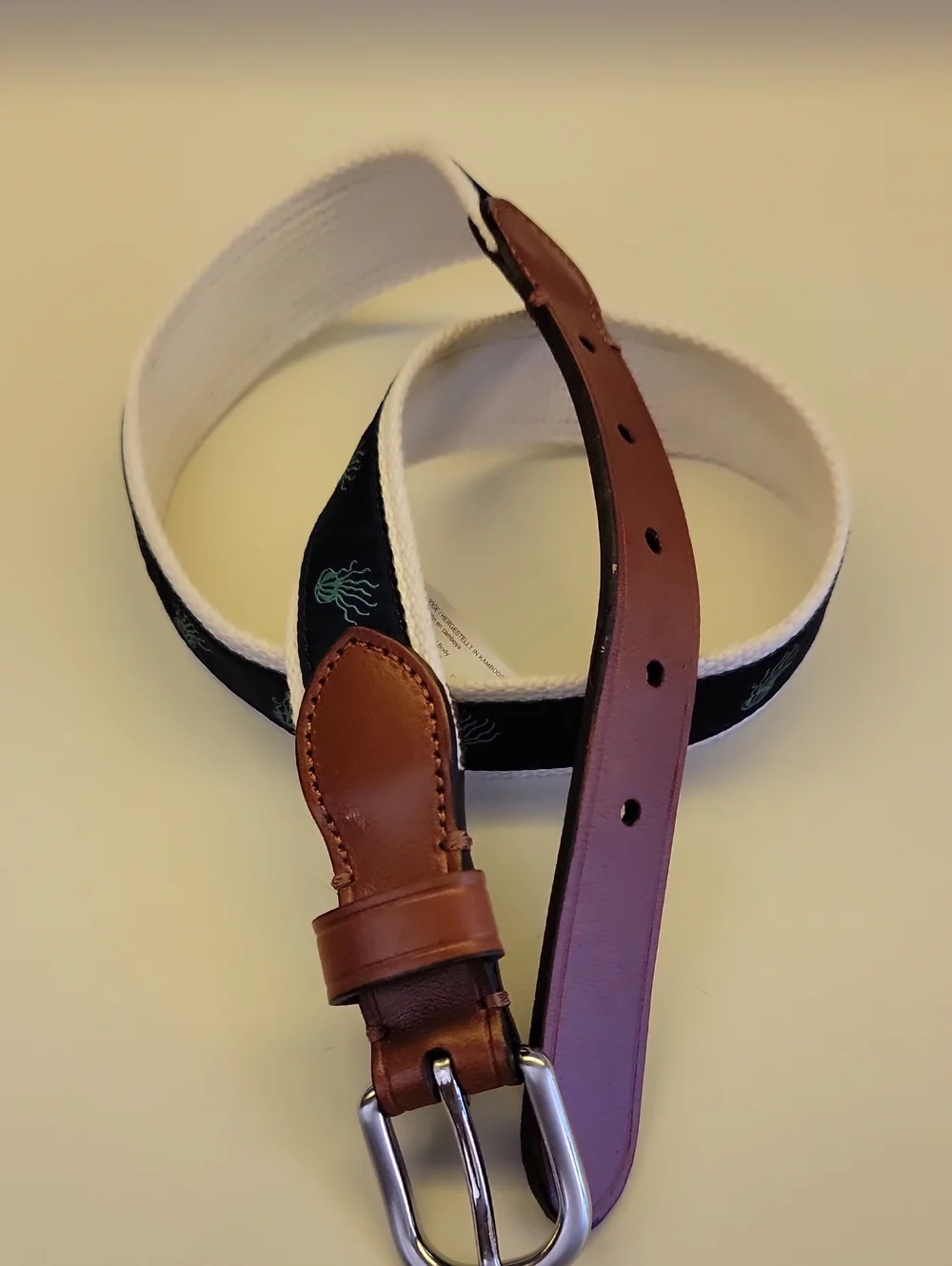 J. CREW CREWCUTS NAVY JELLYFISH RIBBON BOYS LARGE BELT